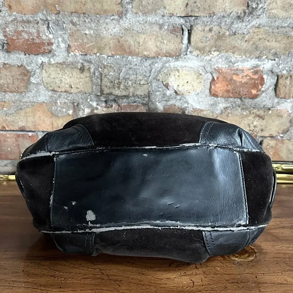 Vintage Y2K Juicy Couture Black Velour Shoulder Bag